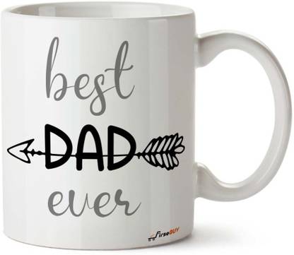FirseBUY Best Dad Ever Funny Printed Ceramic Ceramic Coffee Mug