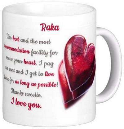 Exocticaa I Love You Raka Romantic Message 85 Ceramic Coffee Mug