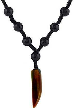 M Men Style New Design Bahubali Tiger Claw Nail Pendant Brown And Black Crytal, Cotton Dori Necklace Chain Crystal, Cotton Dori Pendant Set
