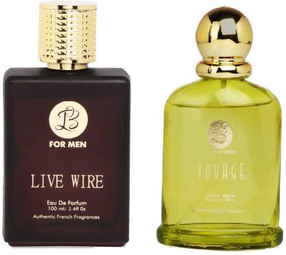 Lyla Blanc Mens LIVE WIRE & Womens VOYAGE - (Set of 2 Perfume for Couple) (100ml each) Eau de Parfum  -  100 ml