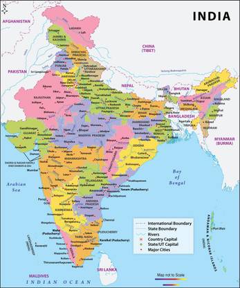 India Map With Rivers India Map States Boundaries Rivers Door Wall Poster Wallpaper Without Frame  12 X 18 Inchs Paper Print - Maps Posters In India - Buy Art, Film, Design,  Movie, Music, Nature And Educational
