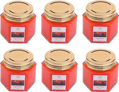 Ekam Temple Bloom Scented Hexa Jar Candle, Pack of 6, 85 Gms Each Candle