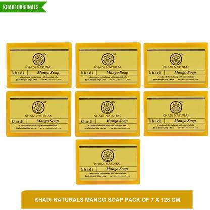 KHADI NATURAL | Mango soap - best soap for oily skin(pack of 7)125g
