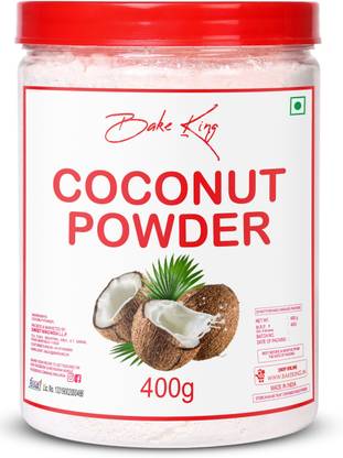 Bake King UNSWEETENED DRY COCONUT POWDER FOR COOKING 400G | DESSICATED COCONUT | NARIYAL BURADA | COCONUT MILK POWDER