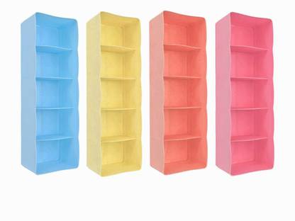 mitron Drawer Organizer, Dividers, Closet Storage Box Multipurpose Plastic Innerwear Socks Drawers (Set of 4, Multicolour) Drawer Divider