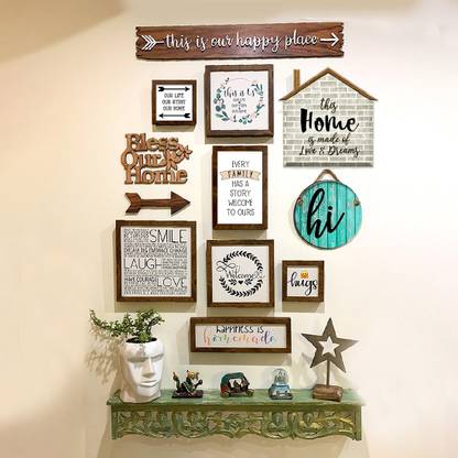 The House Of Memories Set 12 Home Decorative Wooden Moulding Frames Wall Decor Plaque Hallway Entrance Foyer Rustic Décor In India - Wall Of Frames Home Decor The House Of Memories Set 12 Home Decorative Wooden Moulding Frames Wall Decor Plaque Hallway Entrance Foyer Rustic Décor In India - Wall Of Frames Home Decor