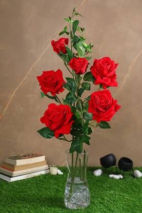 PolliNation PolliNation Exquisite Artificial Red Rose Flower for Home Decoration (Pack of 2) Red Rose Artificial Flower
