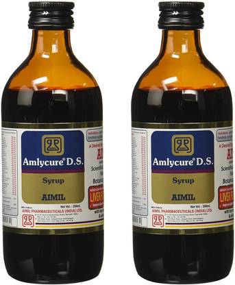 AIMIL Amlycure D.S. Syrup for Liver Health Natural Liver Herbal Tonic | Improves Cell Function and Increases Immunity (Pack of 2)
