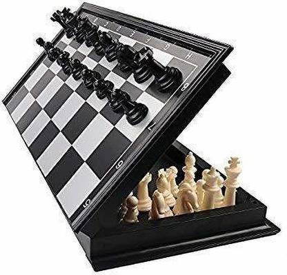 Mynxe Magnetic Chessboard Game Set with Folding Travel Portable Case Travel Chessgame Educational Board Games