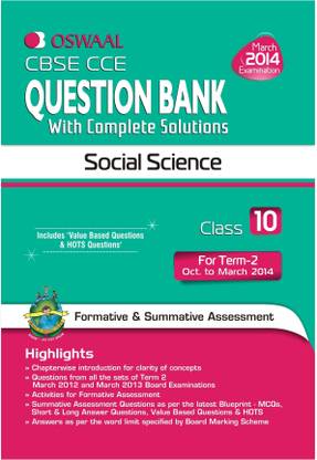CBSE CCE Social Science  - Question Bank with Complete Solutions Term - 2 (Class - 10)