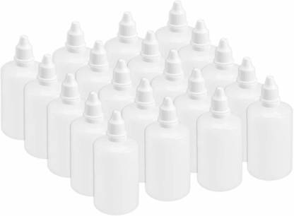 HOMEOTRADE 100 ML Plastic Squeezable Liquid Bottle Dropper with Cap (Pack of 50) 100 ml Bottle