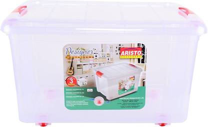 Aristo Multipurpose Plastic Storage Container Box with Wheels  - 25 L