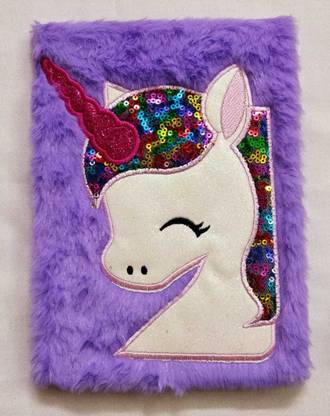 Paper Bear Unicorn Soft Plush Sequence Diary/Lovely Notebook Diary Regular Diary Ruled 100 Pages