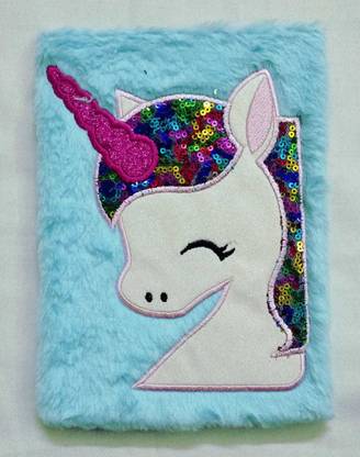The Little Angels Unicorn Soft Plush Sequence Diary/Lovely Notebook Diary Regular Diary Ruled 100 Pages