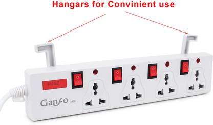 GANFO 4 SOCKET 4 SWITCH EXTENSION BOARDS WITH POWER PROTECTION 4  Socket Extension Boards