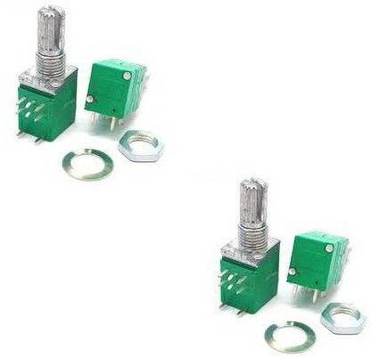 EMERGING TECHNOLOGIES 3 PCS RV097NS 5pin SINGLE potentiometer 100K with switch variable resistor Electronic Components Electronic Hobby Kit