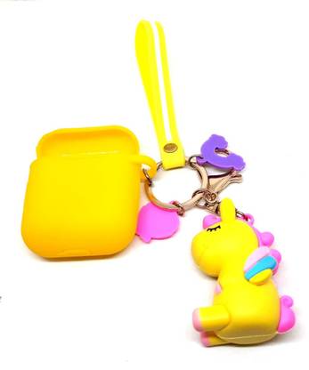 Arkanum Yellow Unicorn Lanyard With Airpods Case Keychain Key Chain