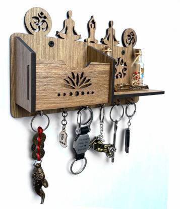 Wriffy Wood Key Holder Wall Shelves, Wooden Key Organizer For Wall