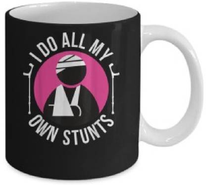 Sky Dot broken arm i do all my own stunts get well soon gi trending Ceramic Coffee Mug