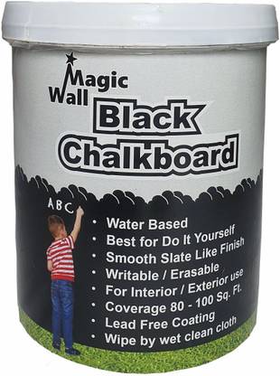 MagicWall Black Chalkboard Paint |1 liter - Matt finish | Water Base Water Base Paint for Walls & Boards.