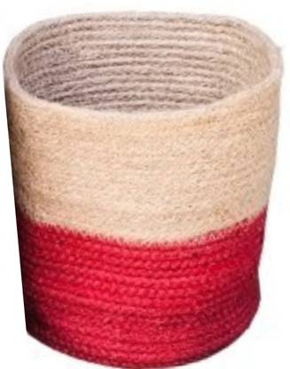 pepme Jute Grow Bags - Jute Grow Bags for plants, Plant Container of Jute (Round Small 8 inch) Orange Bottom Plant Container Set