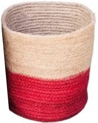 pepme Jute Grow Bags - Jute Grow Bags for plants, Plant Container of Jute (Round Large 12 inch) Orange Bottom Plant Container Set