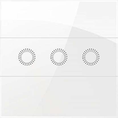 PROTIUM WIFI touch Switch work with 
Alexa, Google Assistant and smart life app for smart home automation_3 Gang_White Color (Flower Button)