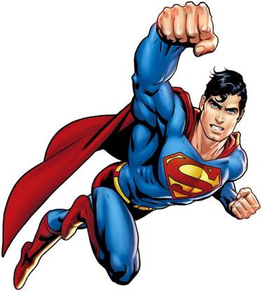 nirmal décor 56 cm Superman With Flying Self Adhesive Sticker
