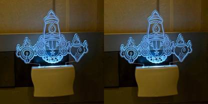 AFAST 3D Illusion Effect Temple Multi Colour LED Night Lamp, Set Of Two Night Lamp