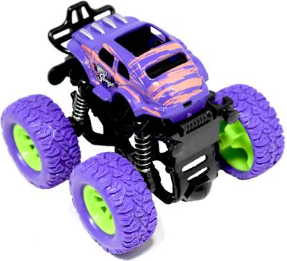 TRYTOKART Friction Powered Pull Back Monster Car with Rubber Wheels And Spring Shock Absorber Suspension System Toy For Kids - Blue