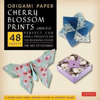 Origami Paper- Cherry Blossom Patterns Large 8 1/4" 48 sh