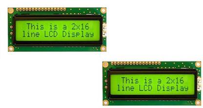 HIGHWAY ENTERPRISES (Pack of 2) LCD 16x2 Alphanumeric Display (JHD162A) for 8051, AVR, Arduino, PIC, ARM All (Yellow) Display Lights Electronic Hobby Kit Display Lights Electronic Hobby Kit