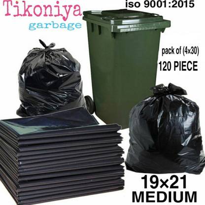 Tikoniya garbage bag pack of 4 (120) 19*21 Medium 15 L Garbage Bag  Pack Of 120
