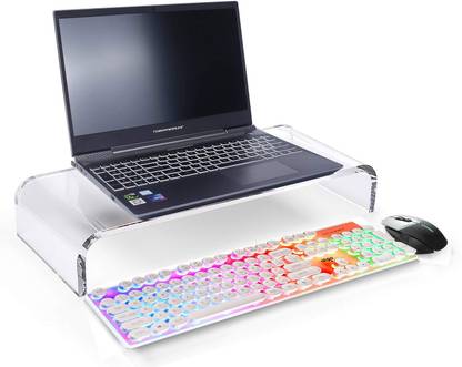 NARAYAN LNT Clear Acrylic Computer Monitor Stand Holder, Heavy Duty Monitor Riser for Office Home Desktop Corner, Free Standing Monitor Stands for Laptop Screen Tablet TV LCD, Desk Riser Leg Lift Brand Laptop Stand
