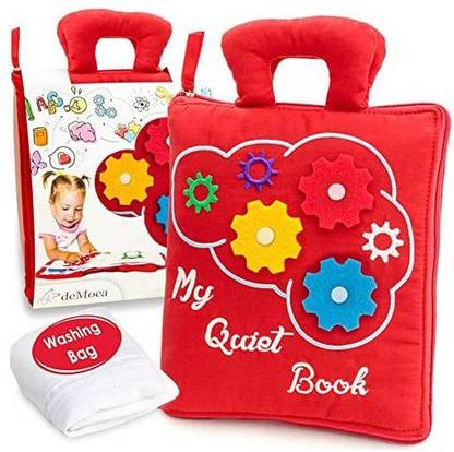 Democa Quiet Book For Toddlers - Montessori Basic Skills Activity - Soft Travel Toy & Educational Busy Book For 2 3 Year Old Bo