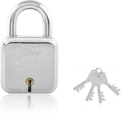 Godrej 7 levers square lock (4 keys) Padlock