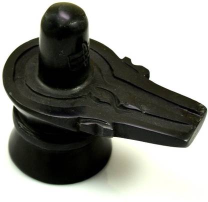 PUCHCHI 3.3 Inch Black Marble Shiva Lingam Shivling Decorative Showpiece  -  8.25 cm