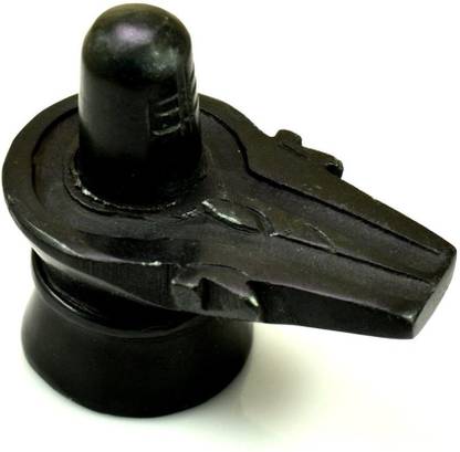 NAVYAKSH 3.6 Inch Black Marble Shiva Lingam Shivling Decorative Showpiece  -  9 cm