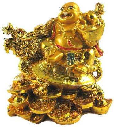 Shubh Store Shubh Store Laughing Buddha Sitting On Dragon Chair Decorative Showpiece  -  7.5 cm