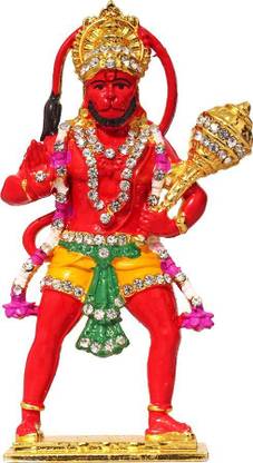 ART N HUB Lord Hanuman Idol Pooja Mandir Home Decor God Statue Gift Item Decorative Showpiece  -  10 cm