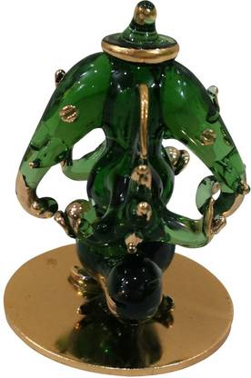 Saugat Traders Both Side Face Glass Ganesh Ji Decorative Showpiece  -  7.62 cm