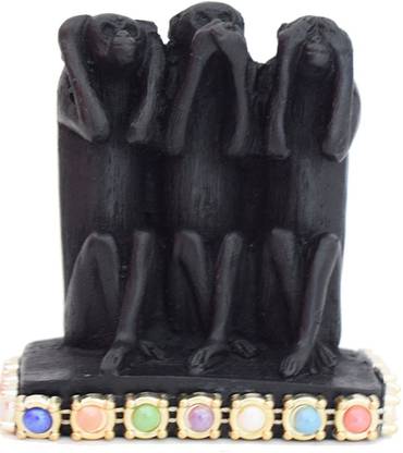 Holy Krishna Mahatma Gandhi's three monkeys Decorative Showpiece  -  9 cm