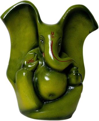 Megifting Big Ears Antique Ganesha-Idol (GRN) Decorative Showpiece  -  16 cm