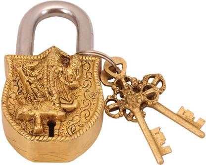 IndianArtVilla Maa Kali Design Lock with 2 Keys Decorative Showpiece  -  11.938 cm