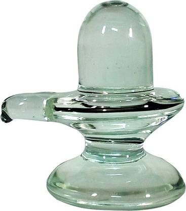 Mann Retails Shivling of transparent crystal Decorative Showpiece  -  5 cm
