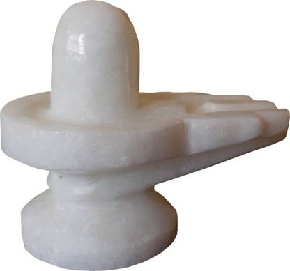 Shopile Premium Handicraft Makrana White Marble Shivling Statue Decorative Showpiece  -  6.5 cm
