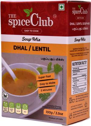 The Spice Club Dhal / Lentil Soup Mix 100g - Delicious, Low Fat, Protein Rich, Super Fast, Make in just 5 minutes
