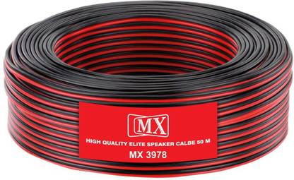 MX TV-out Cable 50 Meters /165Feet Flexible Oxygen-Free Red-Black Speaker Wire Cable -3978