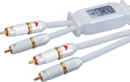 MX 2577 2 RCA Male tomale Coaxial Composite Audio Cable cord with EMI suppression core Heavy duty Wire Connector