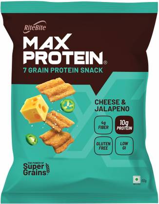 RiteBite Max Protein Chips - Cheese & Jalapeno 60g Chips